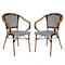 Flash Furniture Bordeaux French Bistro Stacking Chair w/Arms, Black/White PE Rattan/Bamboo Print Alum Frame, 2PK 2-SDA-ADS642142-BKWH-NAT-GG - alternate 7